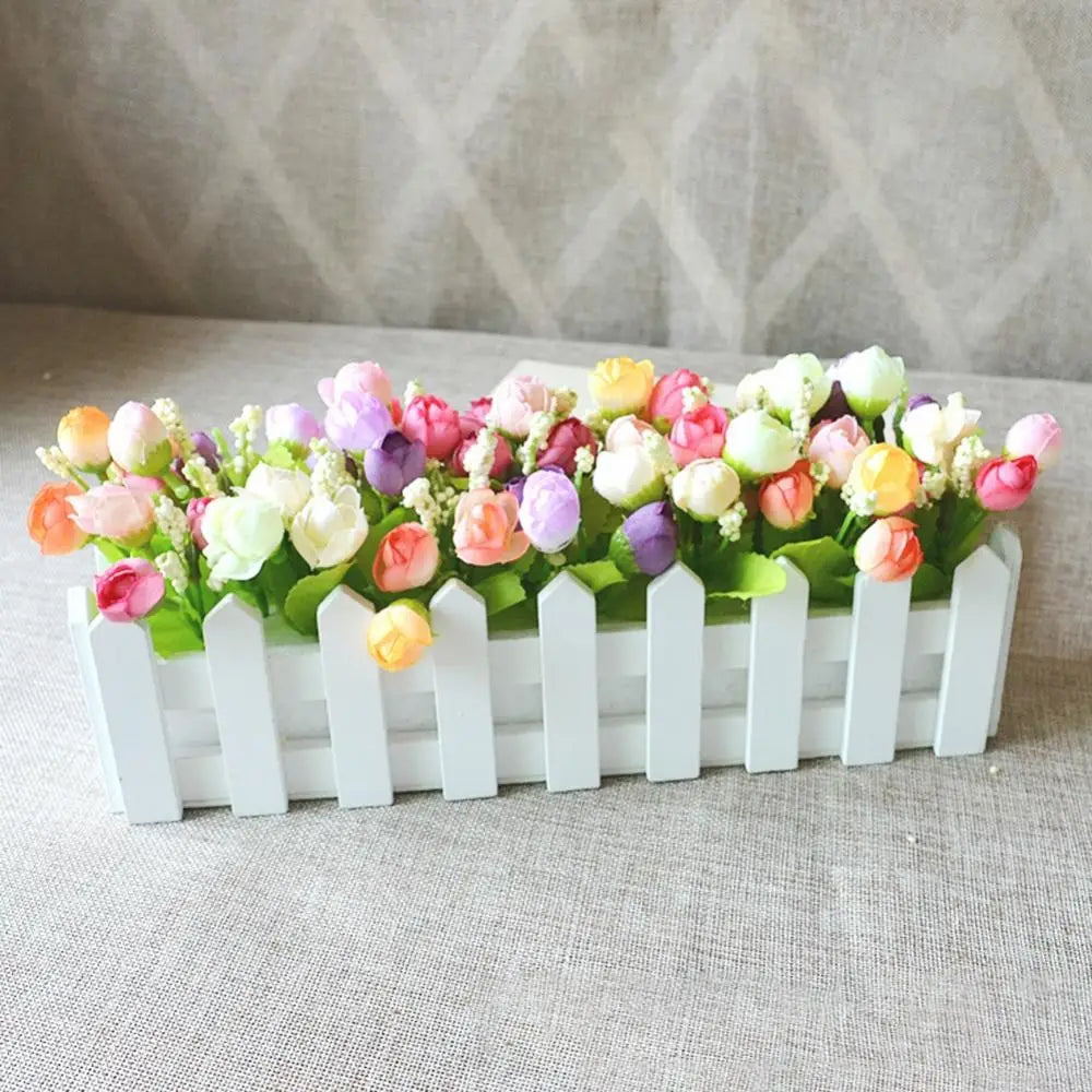 Wooden Flower Pot Fence Plant Basket
