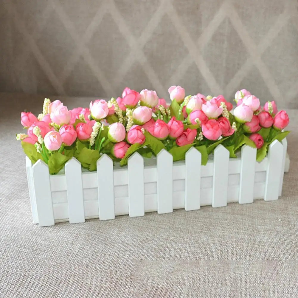 Wooden Flower Pot Fence Plant Basket